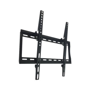 Czarny uchwyt ścienny do telewizora, regulowany.