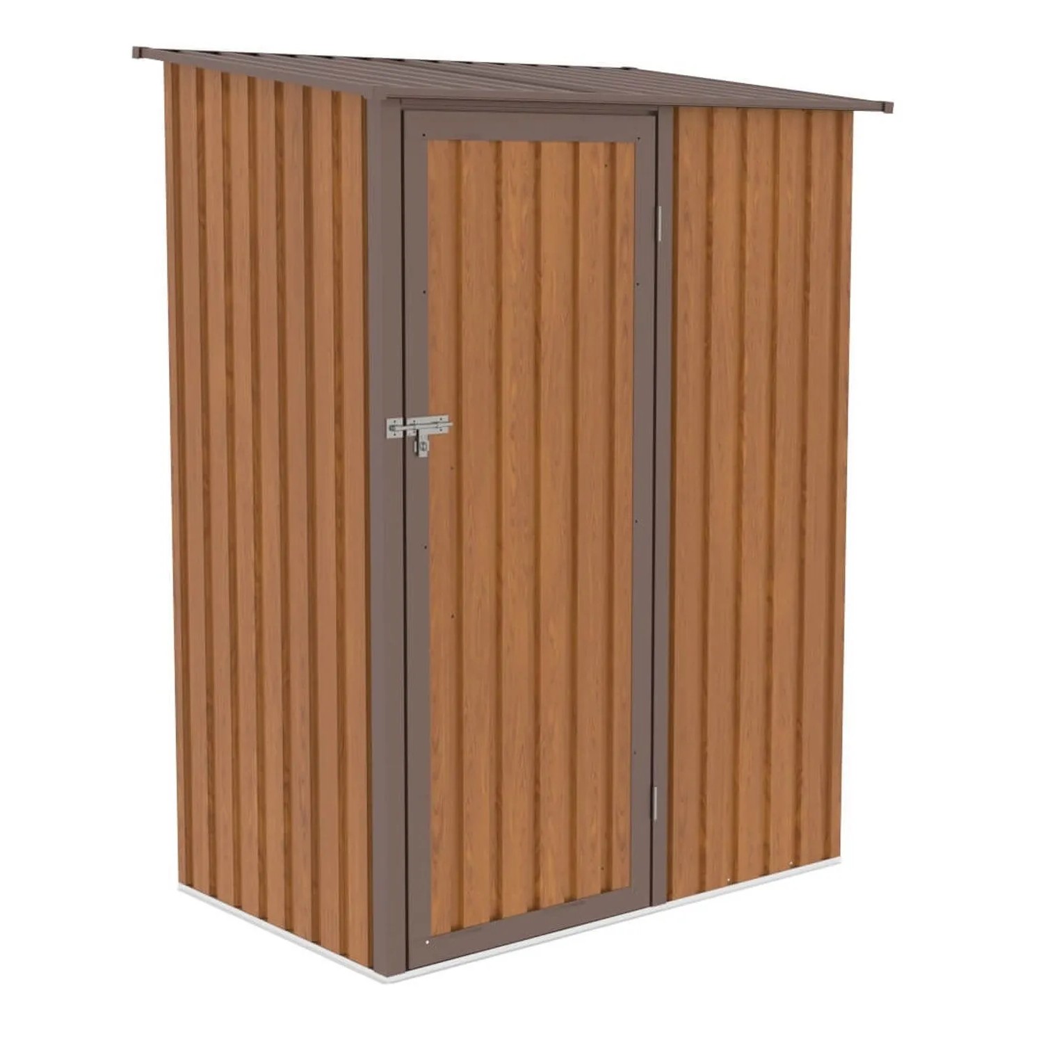 Domek ogrodowy metalowy Kent Oak Brown - 143x89 cm, wys. 175 cm
