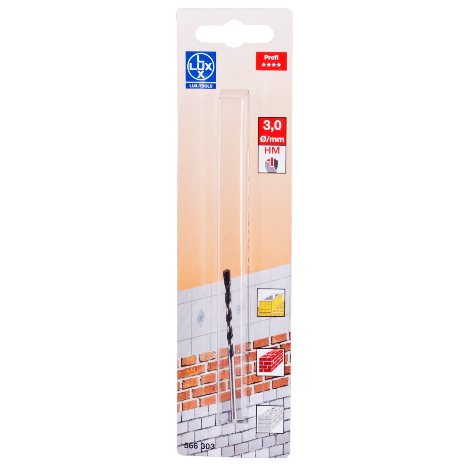 LUX-TOOLS Wiertło widiowe do muru i glazury 3 x 60 mm
