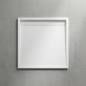 Brodzik kwadratowy Schedpol Nova 90x90x5 cm biały gładki biała maskownica