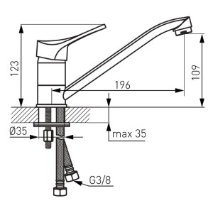 Ferro Bateria umywalkowa obrotowa Nice chrom