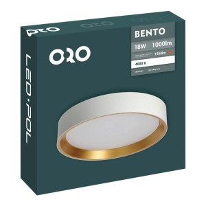 ORO Plafon LED BENTO 18W 4000K 1000lm śr. 29cm biało-złoty