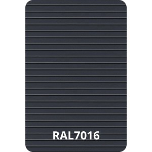 Antracytowa mata ogrodzeniowa (RAL 7016) z poziomą strukturą rowków.