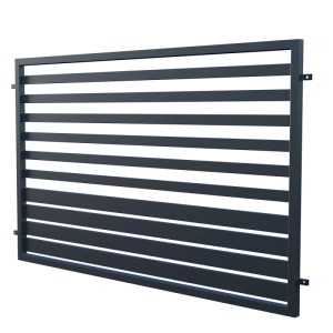 Nowoczesny panel ogrodzeniowy z metalu w kolorze antracytowym do ogrodu.