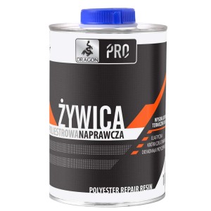 Puszka z żywicą poliestrową t.b.t. do drewna, metalu i lakierów.