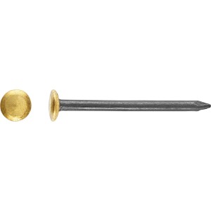 Gwoździe stalowe LUX z mosiężną główką, 2x25mm, 80 sztuk. Idealne do paneli i listew.