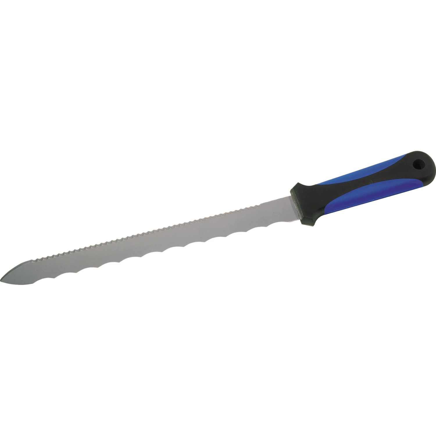 Nóż do materiałów izolacyjnych LUX, ostrze 280 mm z niebiesko-czarną rękojeścią.