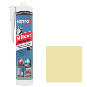 Sopro Silikon Sanitarny, jasnożółty kartusz do łazienek i kuchni.