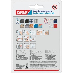 Zestaw adapterów Tesa Power Kit BK43-2 do akcesoriów łazienkowych, do montażu na ścianie bez wiercenia.