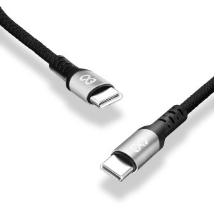 Czarny kabel t.b.t. USB-C do telefonów komórkowych.