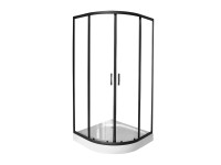 Breezz Kabina prysznicowa MILI 80 czarna z brodzikiem