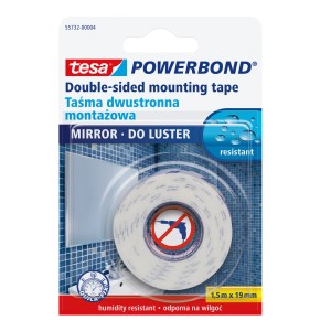 Tesa Powerbond taśma montażowa do luster, dwustronna, 1,5m x 19mm.