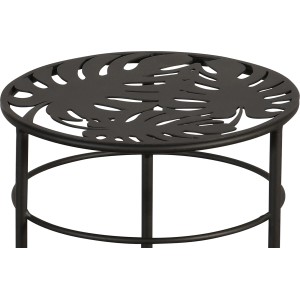 Antracytowy metalowy kwietnik Monstera, Ø 20 cm, wysokość 50 cm.