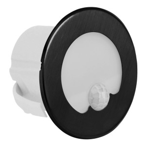 Oprawa LED do zabudowy t.b.t. z czujnikiem ruchu, czarna ramka.