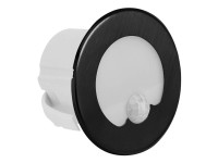 DPM Oprawa LED schodowa z czujnikiem ruchu okrągła czarna 1,2W 30 lm 4000K