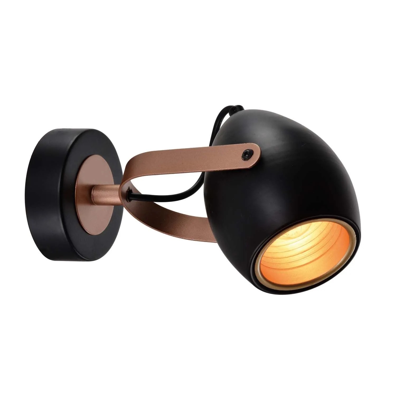 Candellux kinkiet ANICA czarny 1xE14 40W odbłyśnik złoty