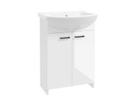 Defra Zestaw Szafka 2-Drzwiowa Z Umywalką Twins Biały Połysk 60 Cm