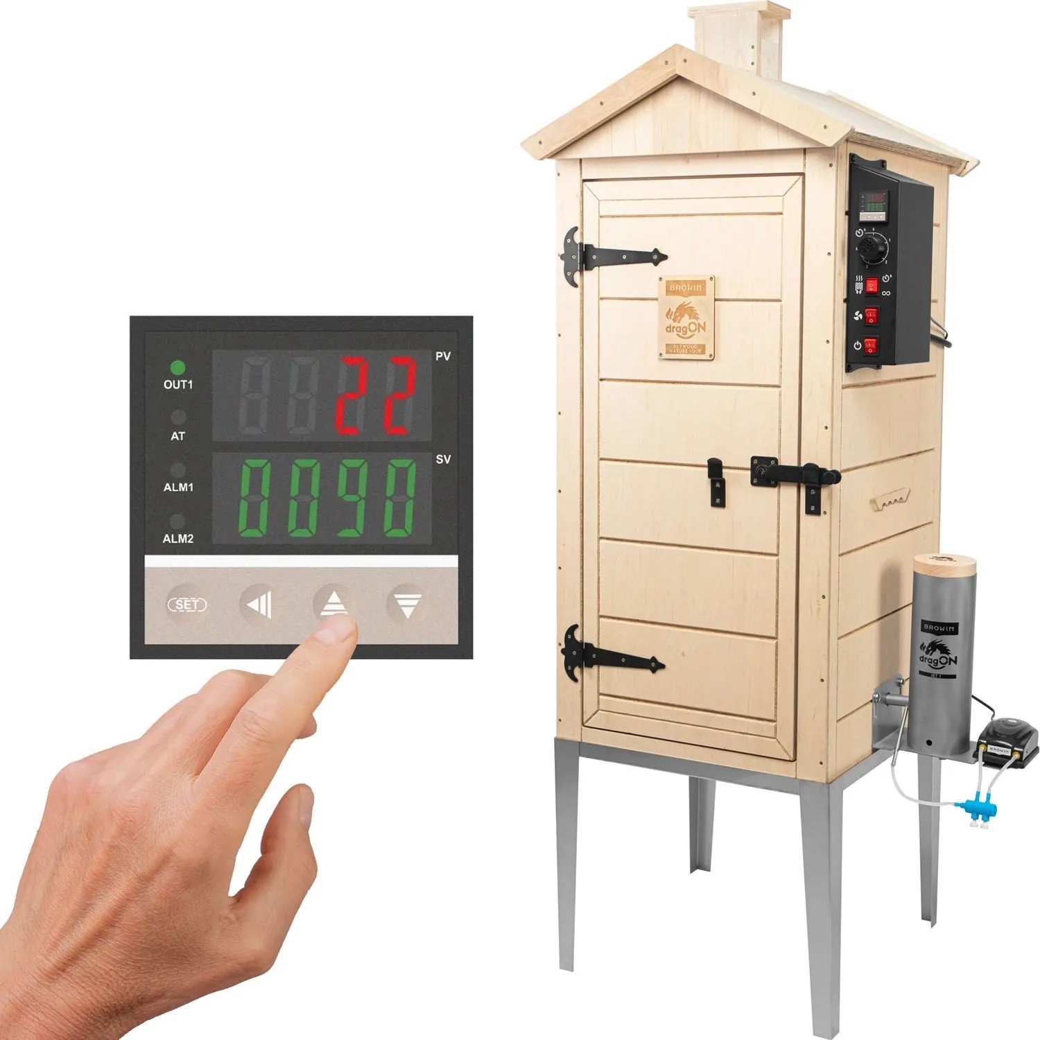 Browin Wędzarnia elektryczna dragON PLYWOOD NATURE 100E z modułem grzejnym 200L