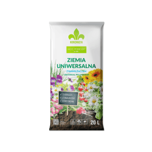 Worek ziemi uniwersalnej "t.b.t.": Ziemia do kwiatów z motywem kwiatowym, 20 litrów.