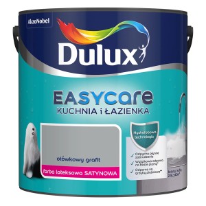 Dulux Easycare farba do łazienek, grafitowa. Lateksowa farba do wilgotnych pomieszczeń.