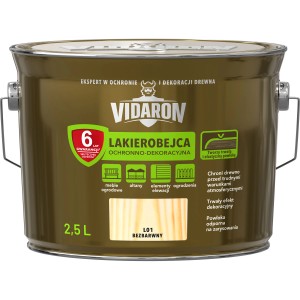 Vidaron lakierobejca do drewna, bezbarwna, puszka 2,5L. Ochrona drewna do mebli, ogrodzeń i więcej.