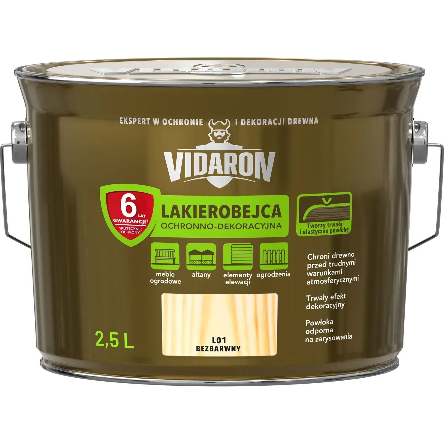 Vidaron Lakierobejca ochronno-dekoracyjna bezbarwna 2,5 l