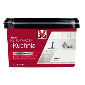 Farba do kuchni, bawełniana biel, 2 litry. Farba kuchenna do łatwej renowacji.