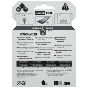 3M Scotch-Fix Dwustronna taśma montażowa przezroczysta, 19 mm x 5 m - 1 rolka