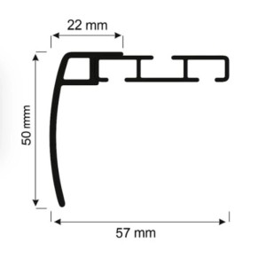 Kowalski Szyna aluminiowa z osłoną SLIM agrafka 270 cm czarna