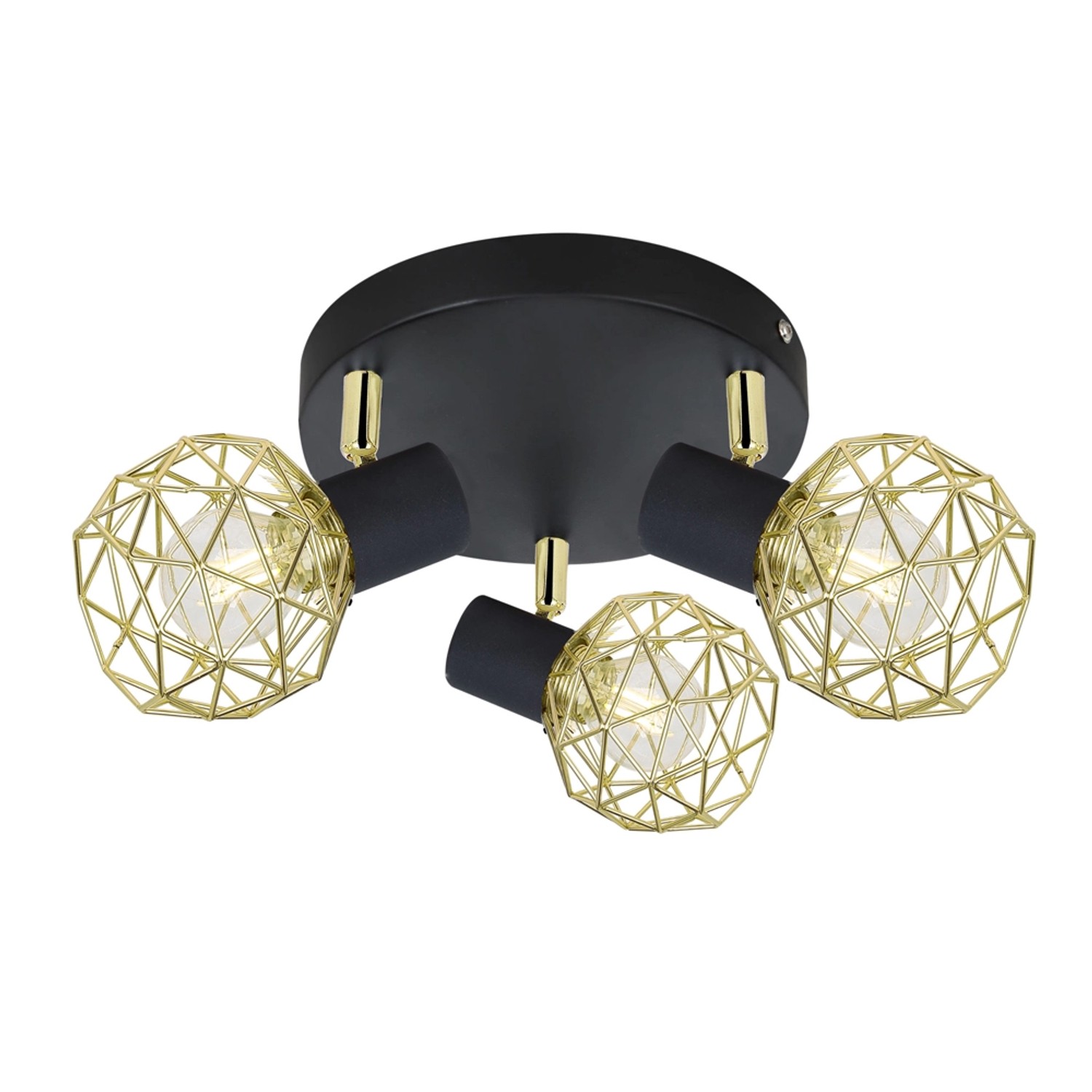 Candellux Plafon ACROBAT czarno-złoty 3xE14