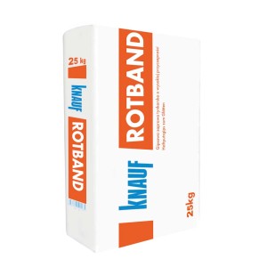 Gipsowy tynk Knauf Rotband, worek 25 kg. Do ścian i sufitów wewnątrz budynków.