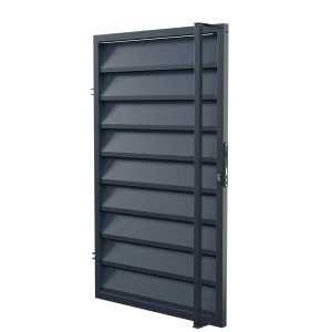 Szary metalowy panel ogrodzeniowy t.b.t. do ogrodu.