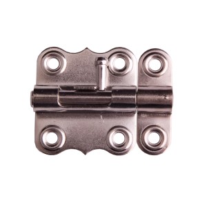 Srebrny rygiel t.b.t. z otworami montażowymi.