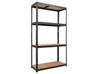 Metalkas Regał metalowy szary 164 x 80 x 40 cm 4 półki HDF/125 kg