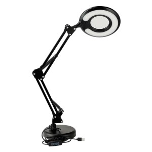 DPM Lampka biurkowa LED z lupą 8W 2700-6000K 450lm czarna
