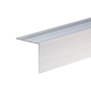 Srebrny profil aluminiowy w kształcie litery L.