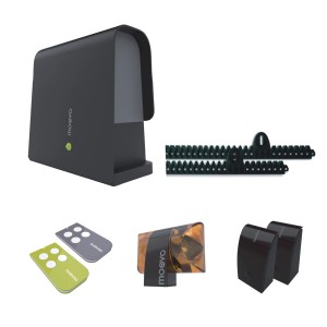 Zestaw do automatyzacji bram: napęd, piloty, fotokomórka i akcesoria.