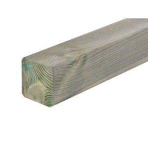 Drewniana belka do ogrodzeń i architektury krajobrazu, zbliżenie na strukturę drewna.