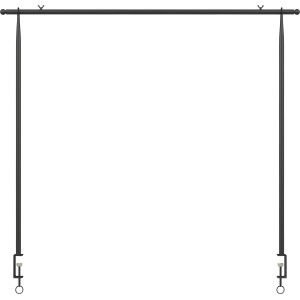 Czarny, rozkładany stół ogrodowy Punco ze stalową ramą i przedłużeniem blatu.