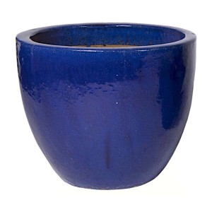 Niebieska doniczka do użytku wewnątrz i na zewnątrz. Ozdobne donice do ogrodu i na balkon.