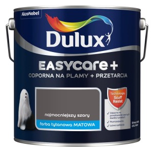Dulux Easycare+ farba do ścian w kolorze szarym, matowa farba tytanowa w wiadrze.