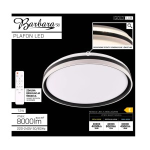Goldlux Plafon LED BARBARA z pilotem 72W 3000-6000K 8000lm IP44 śr. 48,5cm