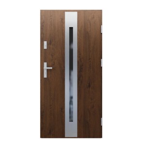 Drzwi zewnętrzne stalowe Aeris Inox orzech 90P