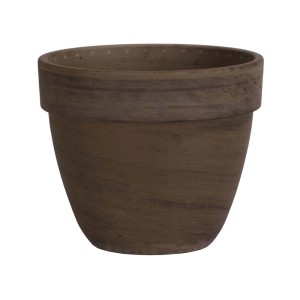 Donica Levante w kolorze bazaltu, Ø 30 cm, wykonana z mrozoodpornej i odpornej na promieniowanie UV terakoty do ogrodu i na balkon.