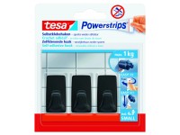 Tesa Haczyki Powerstip kwadratowe czarne 3 szt. S samoprzylepne