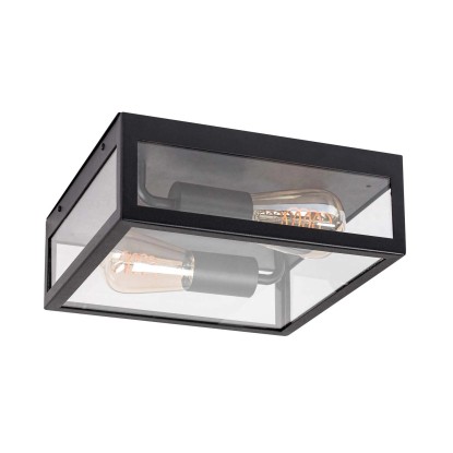 Rabalux Lampa sufitowa Zaton 2xE27 60W IP23 czarna