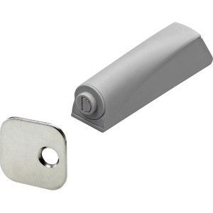 Hettich Otwieracz do drzwi Push-to-open z magnesem, szary, zestaw 2 szt. do bezuchwytowych drzwi meblowych.