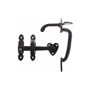 Czarny rygiel i zasuwa t.b.t. do drzwi i bram.