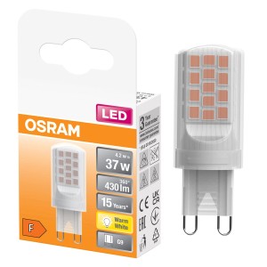 Żarówka LED G9 OSRAM, ciepła biel, 4,2W. Kompaktowa lampa LED do użytku wewnętrznego.