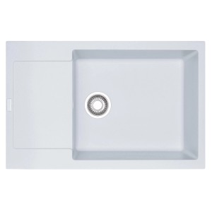 Jasny zlewozmywak granitowy t.b.t. z ociekaczem i okrągłym odpływem.